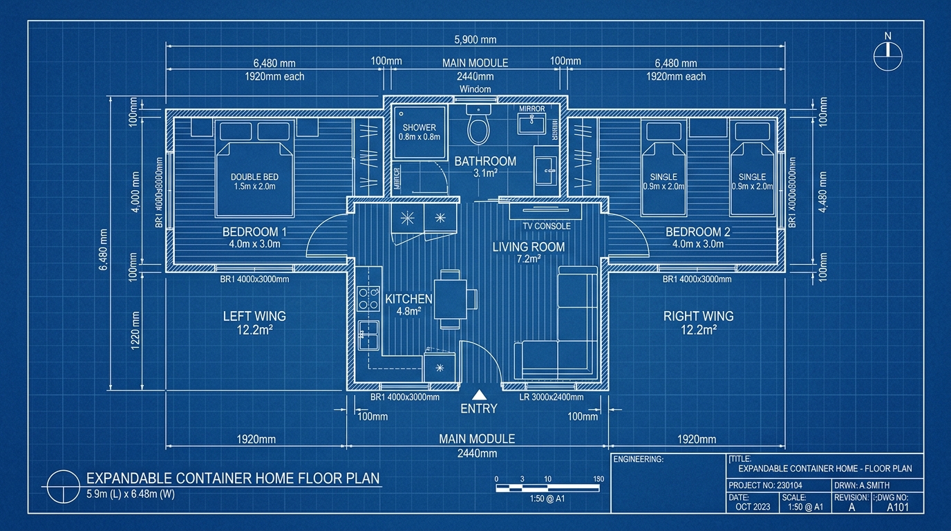 Architectural CAD Floor Plan Blueprint